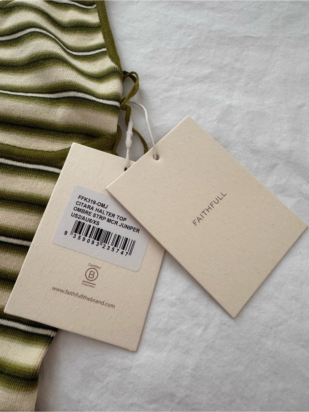 Citara Halter Top & Shorts Ombre Stripe Micro Juniper Set - Picture 2 of 2